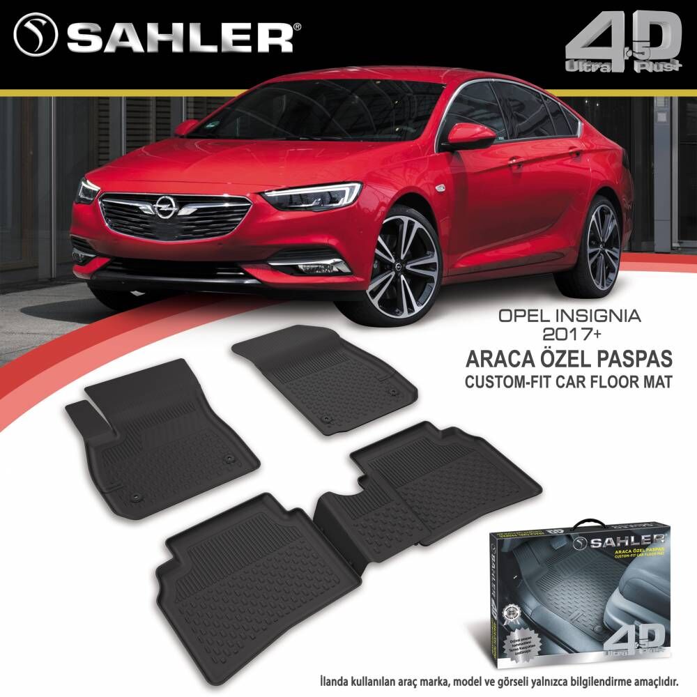 Sahler gumene patosnice za Opel Insignia 2017+ sa visokom ivicom, komplet od četiri tipske patosnice